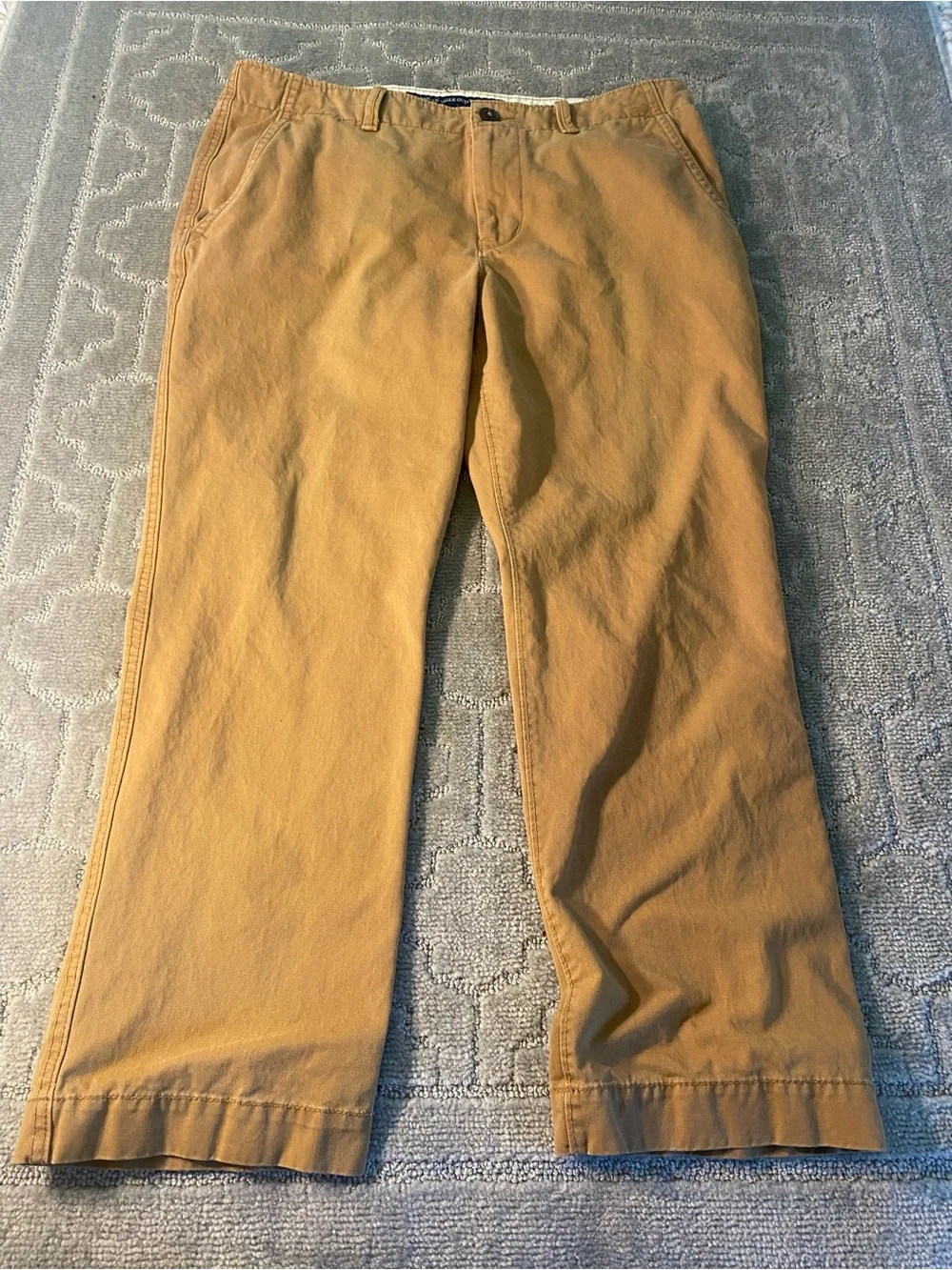 American Eagle Dark Khaki Tan Chino Pants 36x30 Straight Classic Casual Mens